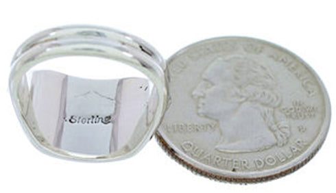 Silver And Multicolor Inlay Ring Size 5-1/2 YS72547